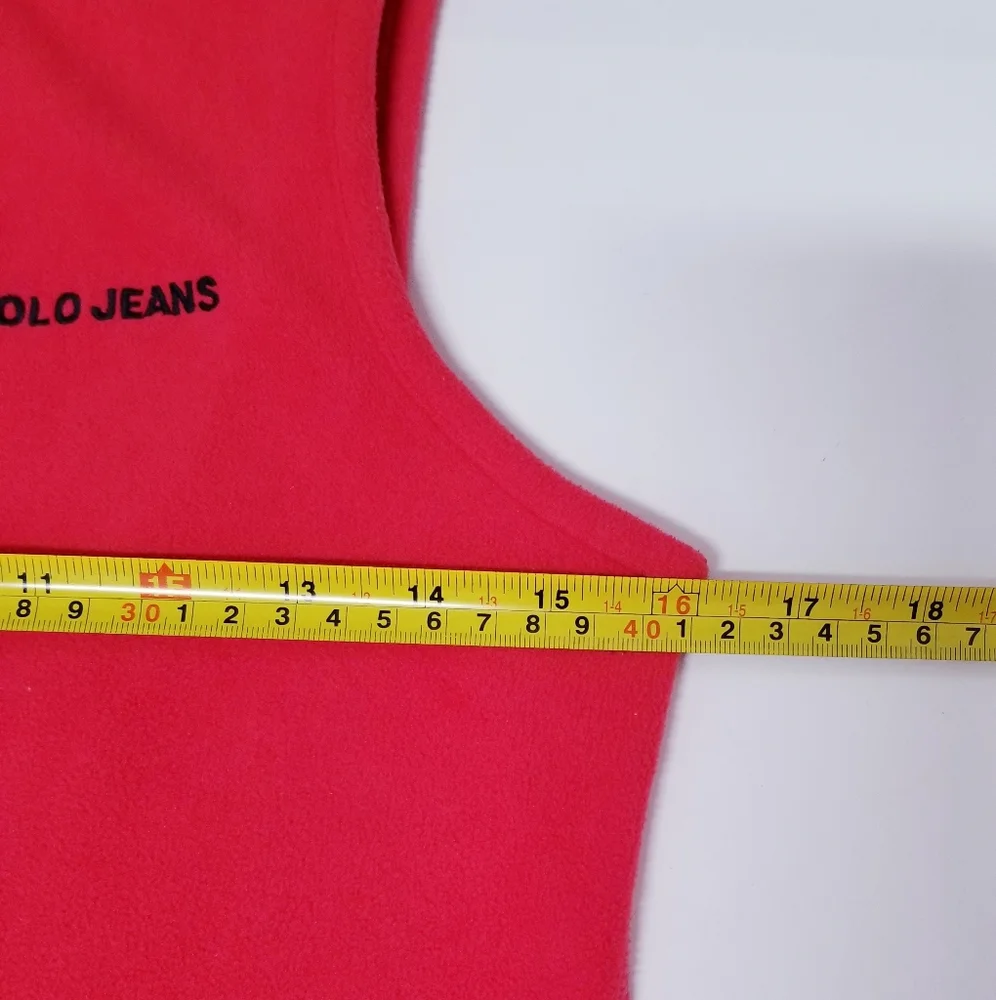 Ralph Lauren Polo Jeans Co Boy's Red Fleece Vest Sz M